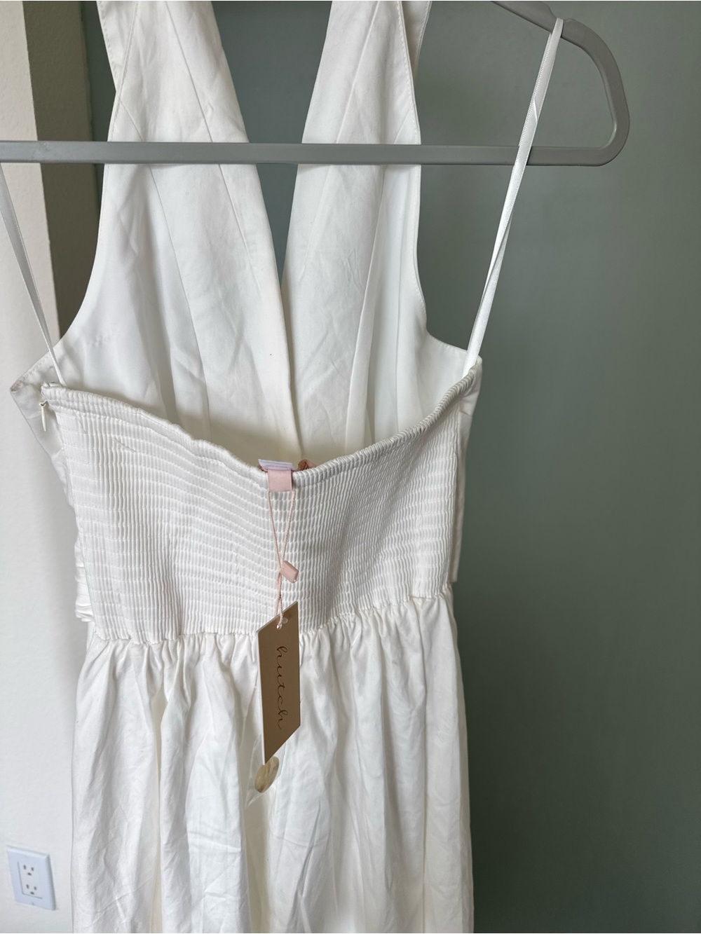NWT Hutch Alessia White Cotton Halter Midi Dress S - Picture 12 of 14